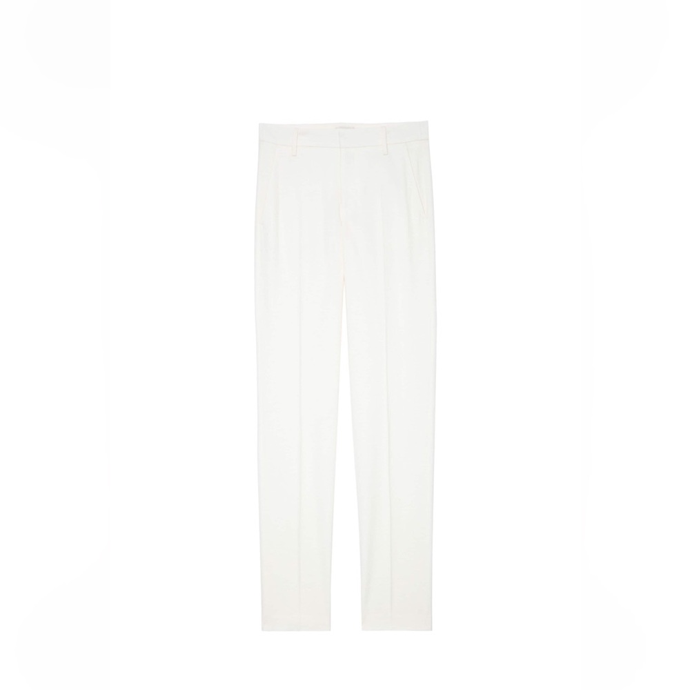 Prune tapered crepe trousers, new white linen Zadig & Voltaire pants with tags